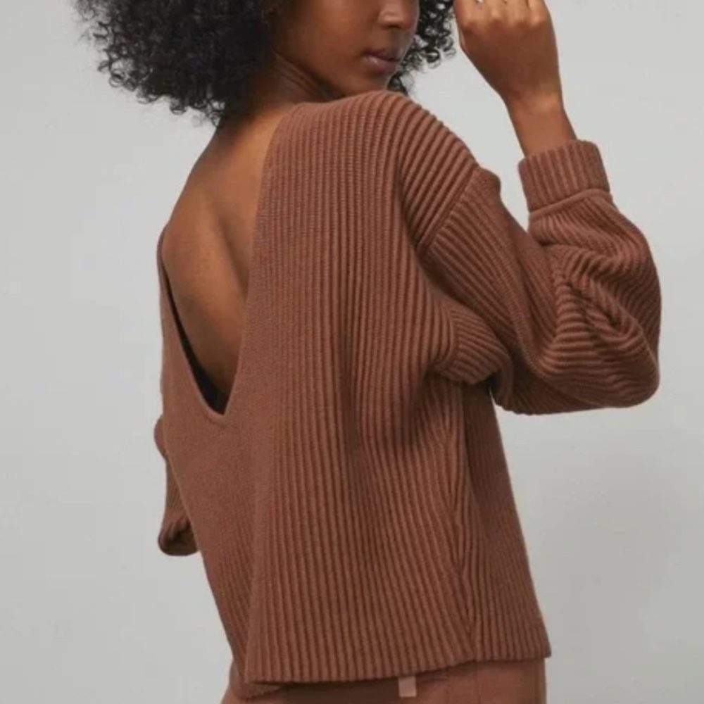 Lunya Cozy Cotton Silk Reversable Pullover -  Humble Brown S